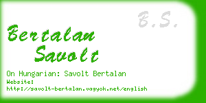 bertalan savolt business card